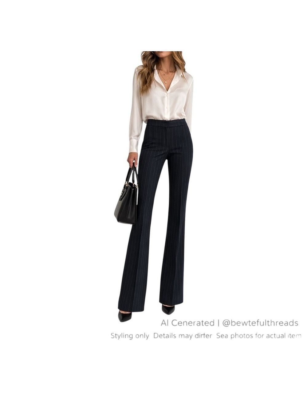 Raffaello Rossi Jenka Tailored Pinstripe Trousers EU38 US8 Workwear